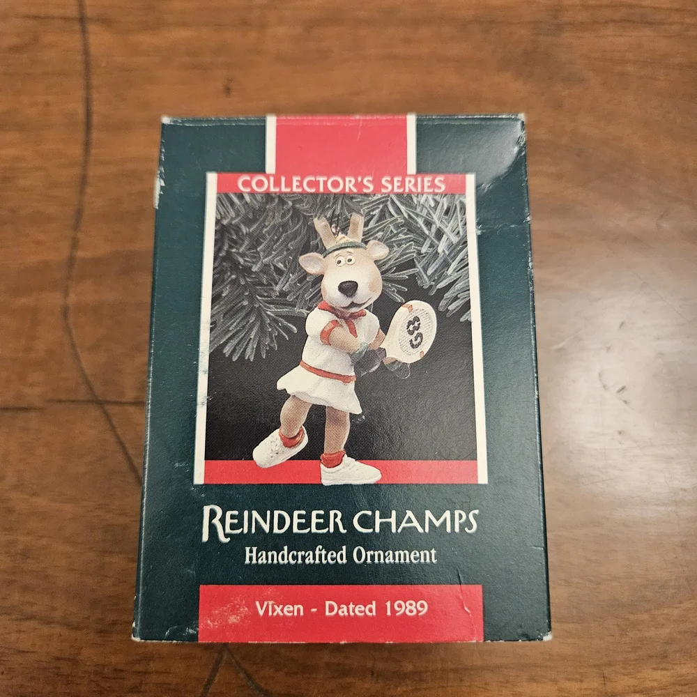 Hallmark 1989‎ Reindeer Champs Vixen Ornament Tennis Sports Handcrafted